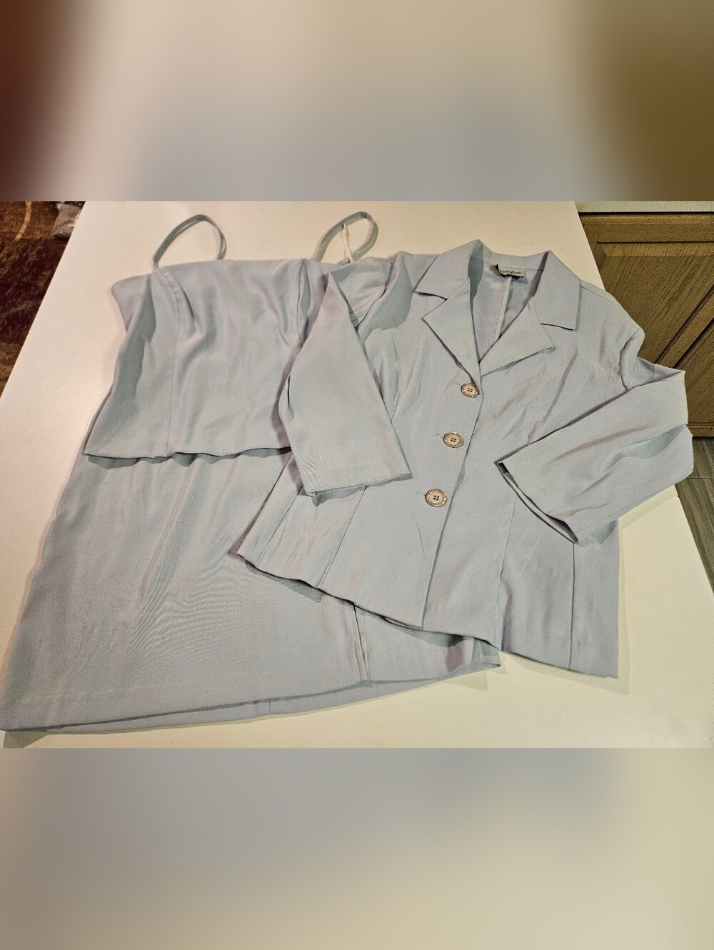 Junior Girls NWOT Powder Blue 3- Piece Suit Skirt Set Size 7/8 Vintage from 1990